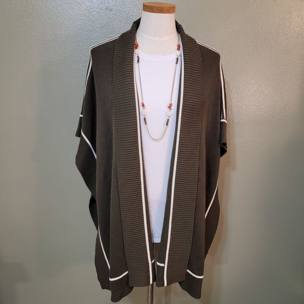WORTH NY SHAWL SWEATER PONCHO SILK-COTTON *